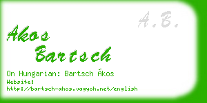 akos bartsch business card